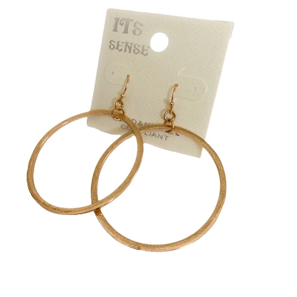 Gold Circle Dangle Earrings